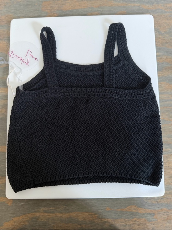 Tops - Paisley Lane Black Knit Crop Tank Top Size 10 (M) Vintage Y2K New W/Tag